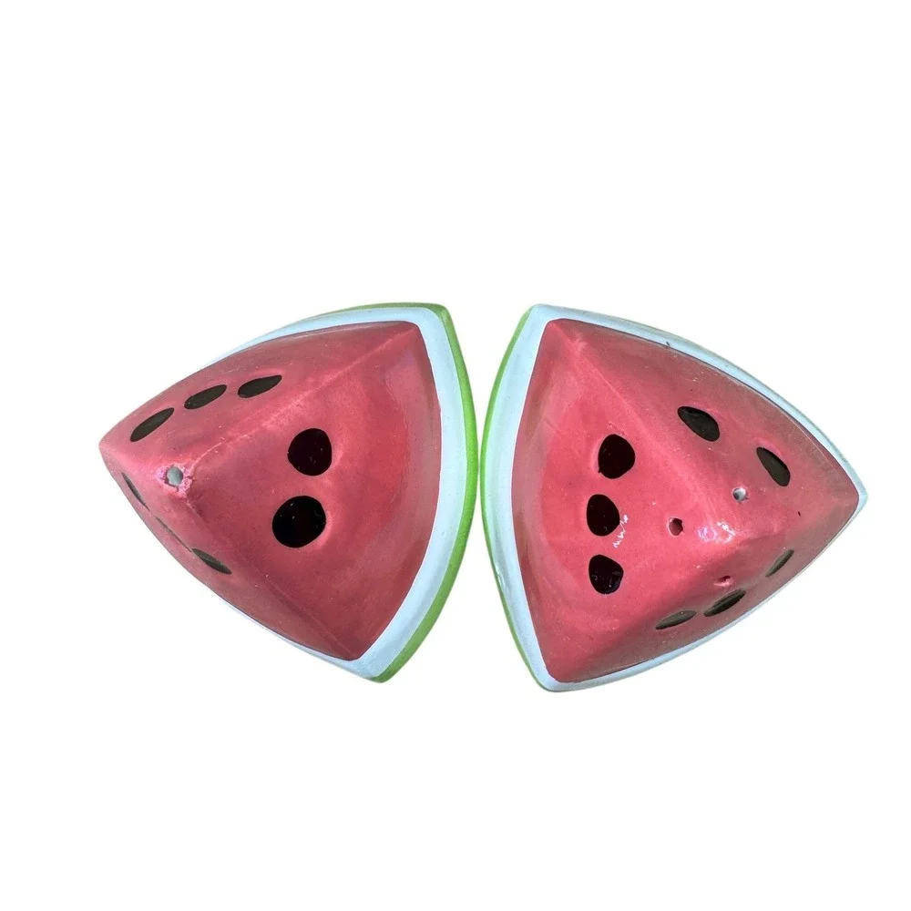 LOOMCO 1993 Watermelon Slice Salt & Pepper Shakers Ceramic‎ Vintage